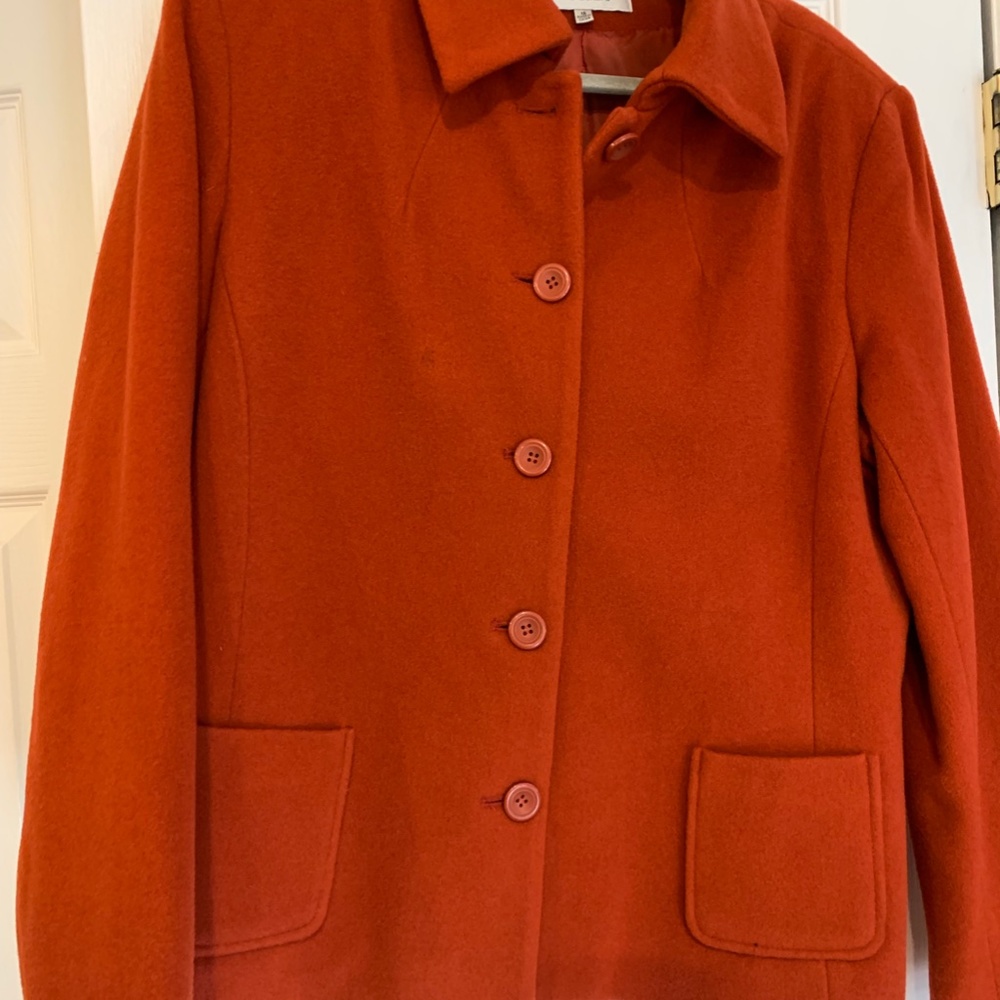 Wool Jacket Coat, Size 16, Rust - Picture 4 of 8